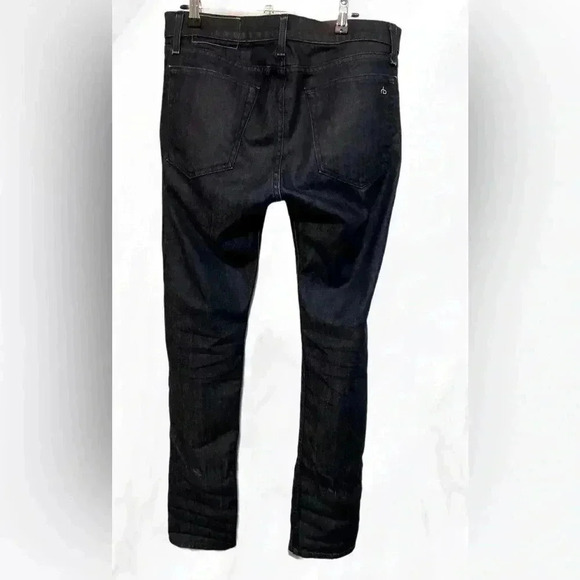 Rag and bone 5 pckt button Slim Fit Dark Indigo Authentic Stretch denim Jean  31 - Picture 3 of 6